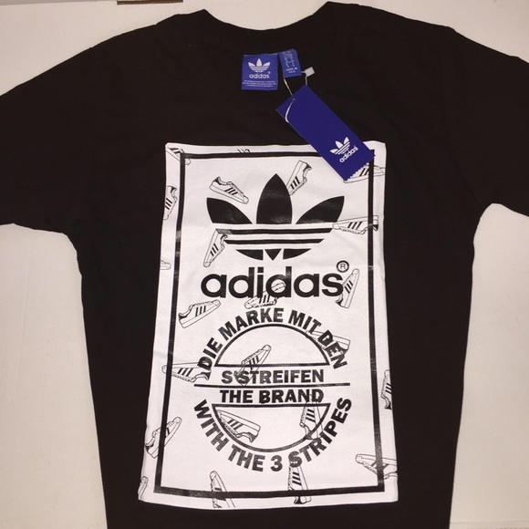 🚨NWT🚨 BLACK ADIDAS TREFOIL TEE SHIRT - Picture 2 of 4